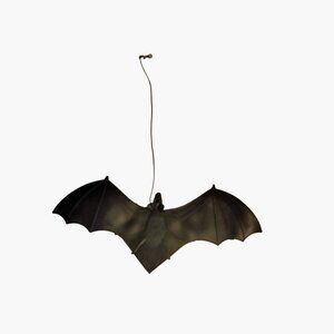 Halloween Bat Hanging Decoration 12 Inch Wingspan Black